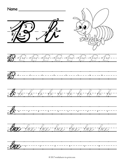 Cursive B Worksheet