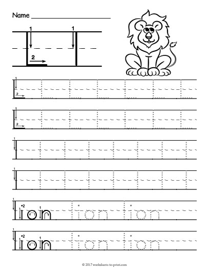 Tracing Letter L Worksheet