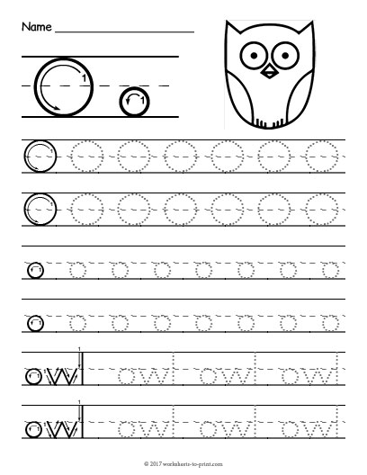 Letter O Tracing Sheets