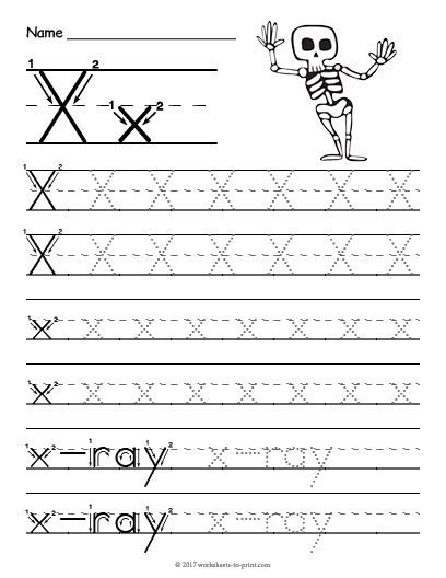letter x tracing worksheets