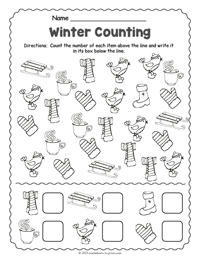 Free Winter Counting Worksheet