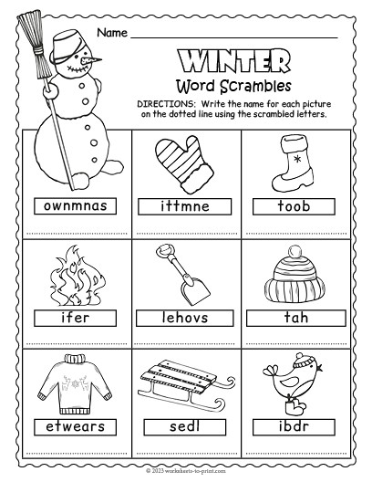 Winter Worksheets